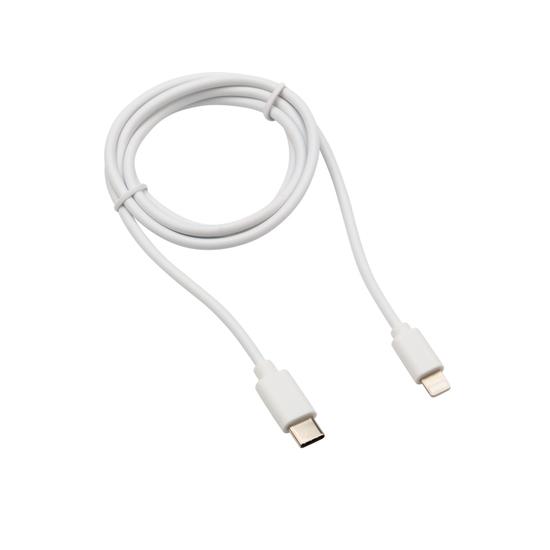 Фото №2 Кабель Type-C-Lightning 2.1 A, 1 м, белый ПВХ (etm18-1898)