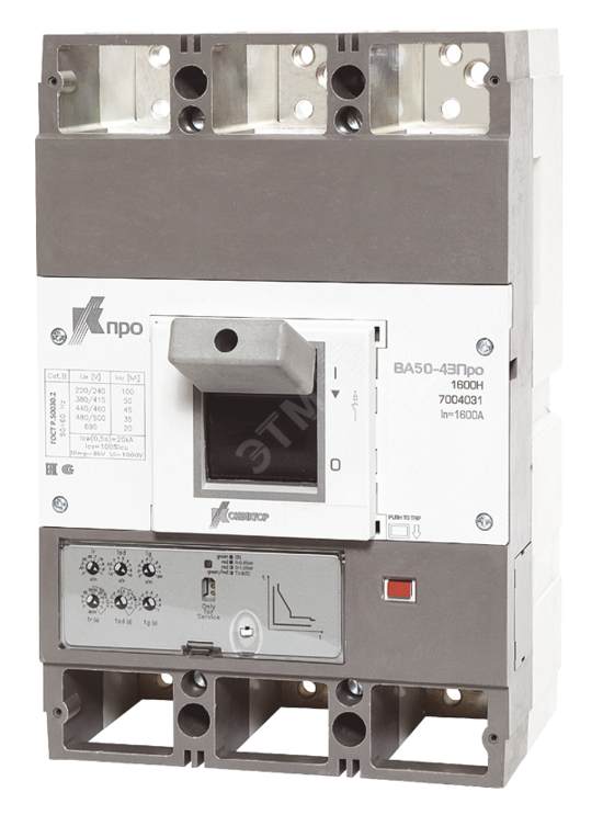 Фото №2 ВА50-43Про 3P 800А Icu-70kA (1600П) (7004023)