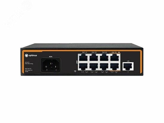 Фото №2 Коммутатор 9-портовый 100Mbps RJ-45 Uplink до 250 м PoE (U1I-8F2b_1F)