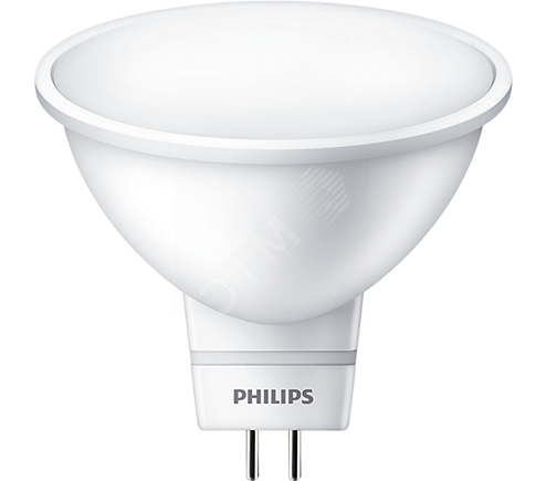 Фото №2 Лампа светодиодная LED MR16 50 Вт 400 Лм 2700 К GU5.3 К 220 В IP20 Ra 70-79 (класс 2А) LED spot PHILIPS (929001844508)