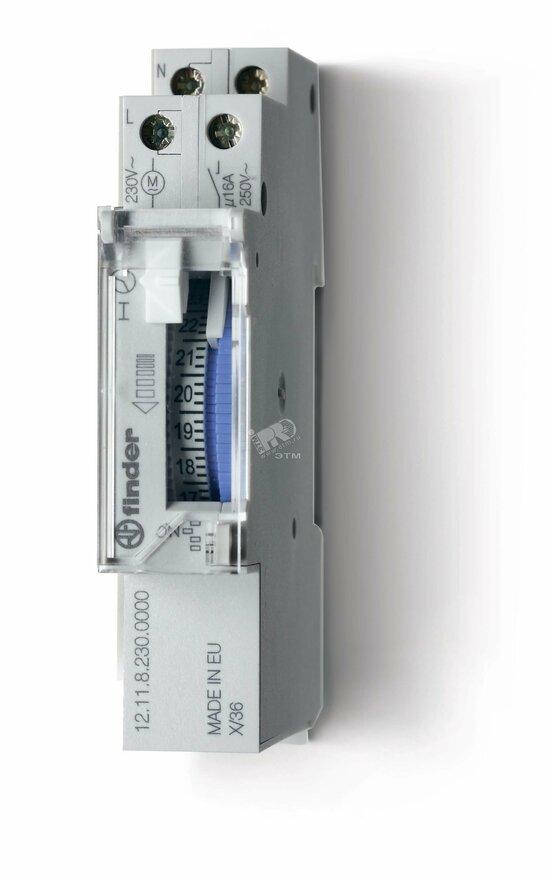 Фото №2 Реле времени Механическое суточное, с резервным ист.питания, 16A (ширина 17,5мм), Упаковка с 1 реле (12.11.8.230.0000PAS)
