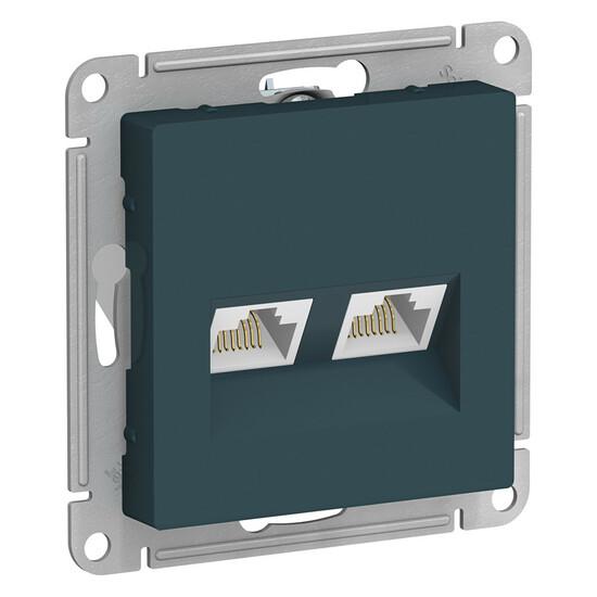 Фото №2 Розетка ATLASDESIGN двойная компьютерная RJ45+RJ45 категория 5E механизм изумруд (ATN000885)