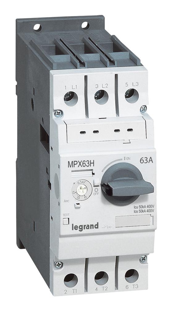 Фото №2 Выключатель автоматический для защиты электродвигателей MPX3 T63H 10A 100kA (417360)