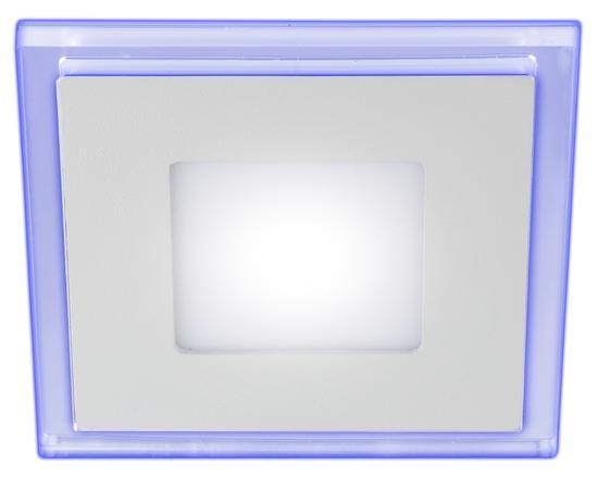 Фото №6 LED 4-6 BL Точечные светильники ЭРА светодиодный квадратный c cиней подсветкой LED 6W 220V 4000K (Б0017495)
