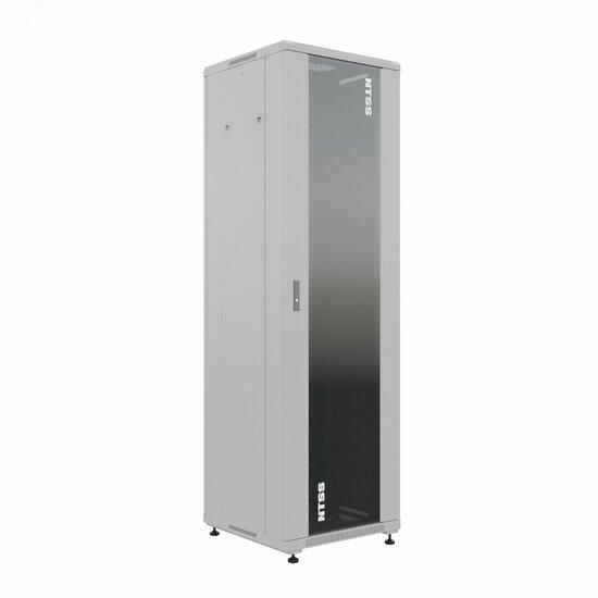 Фото №2 Шкаф напольный универсальный серверный NTSS R 42U 600х600мм, 4 профиля 19, двери стекло и сплошная металл, боковые стенки съемные, регулируемые опоры, разобранный, серый RAL 7035 (NTSS-R42U6060GS)