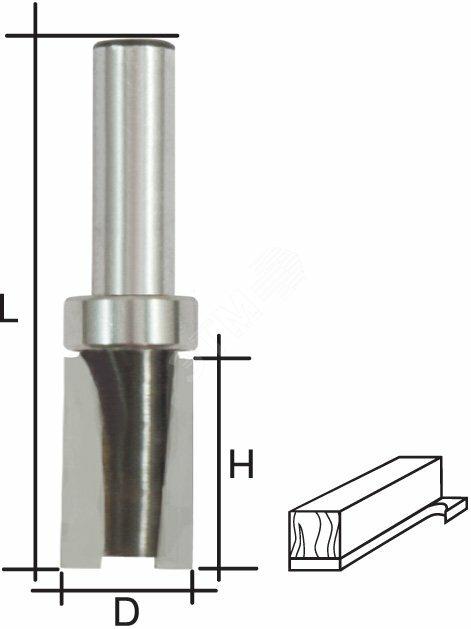 Фото №2 Фреза кромочная прямая с верхним подшипником, DxHxL = 19 х 25 х 66 мм (36682)
