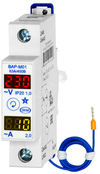 Фото №2 Вольтметр/амперметр ВАР-М01 63А/450В УХЛ4 (4680019912226)