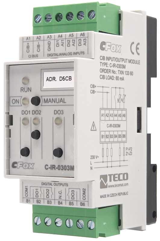Фото №2 Модуль дискретных и аналоговых вх/вых C-IR-0303M C-IR-0303M: CIB, 3x AI/DI, 2x RO-5A, 1x RO-16A (TXN 133 60)