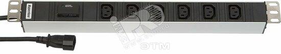 Фото №2 Блок розеток для 19` шкафов горизонтальный 6 розеток IEC 320 10 A 2.5м (26412)