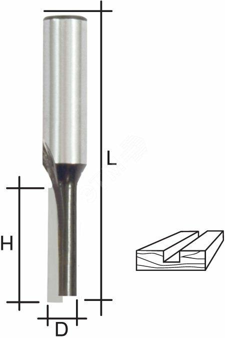 Фото №2 Фреза пазовая прямая с одним лезвием, DxHxL = 4 x 13 x 52 мм (36634)