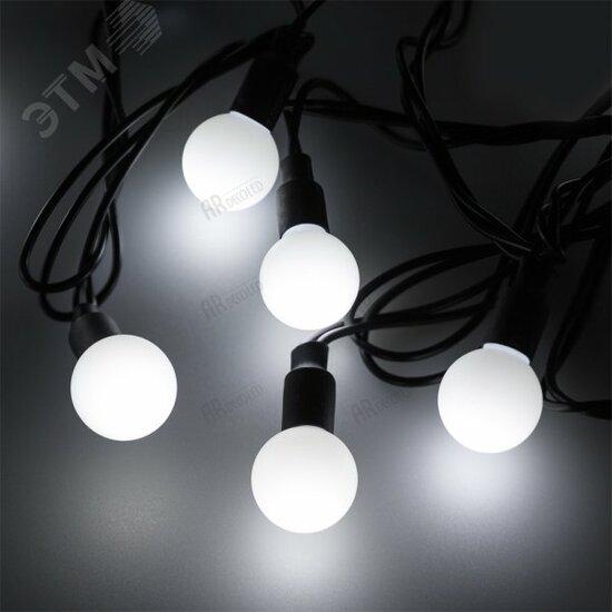 Фото №2 Гирлянда светодиодная декоративная ARD-BALL-CLASSIC-D23-10000-BLACK-80LED WHITE (230V, 3.5W) (ARDCL, IP65) (025601)