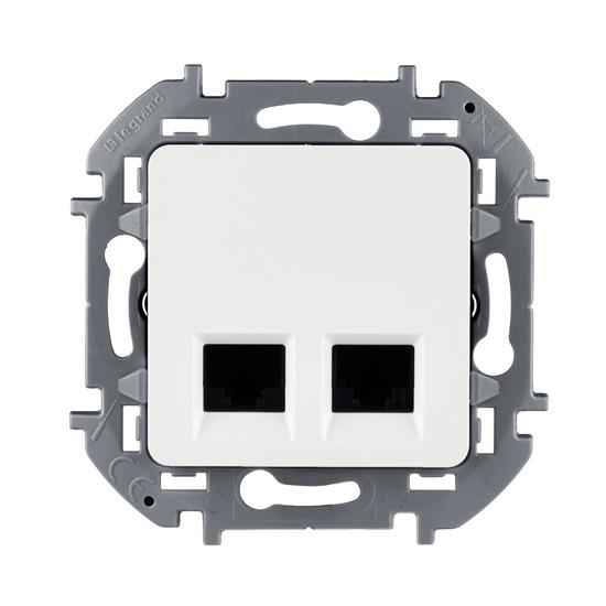 Фото №2 INSPIRIA розетка двойная RJ 45  категория 5e  UTP белый (673835)