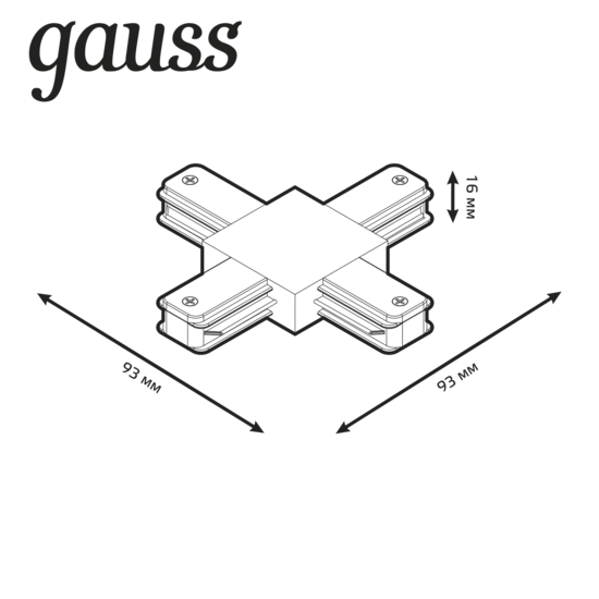 Фото №6 Коннектор однофазный для трековых шинопроводов (+) черный Track Gauss (TR111)