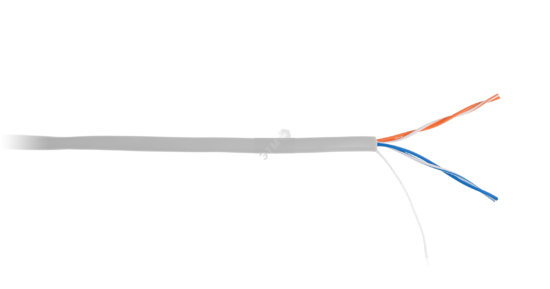Фото №2 Кабель U/UTP 2 пары Кат.5 одножильный медный внутренний PVC серый 100м (EC-UU002-5-PVC-GY-1)