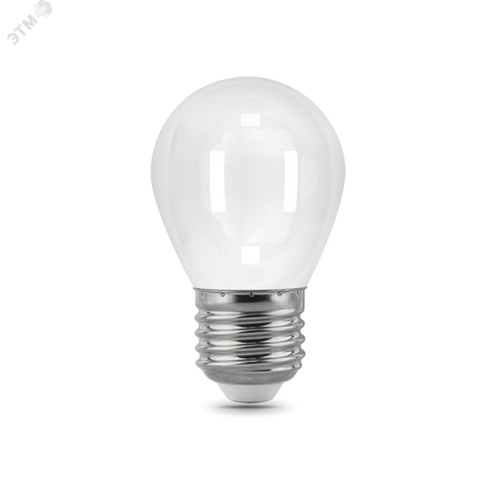 Фото №2 Лампа светодиодная LED 9 Вт 590 Лм 3000К теплая Е27 Шар milky Filament Gauss (105202109)