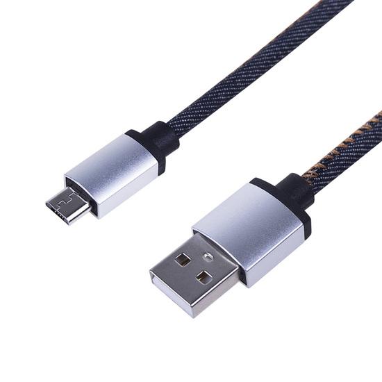 Фото №2 Кабель USB microUSB, Кабель в джинсовой оплетке (etm18-4242)