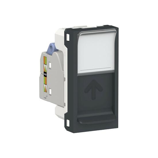 Фото №2 Розетка UNICA MODULAR компьютерная RJ45 одиночная категория 6 STP 1 модуль белый (NU341618)