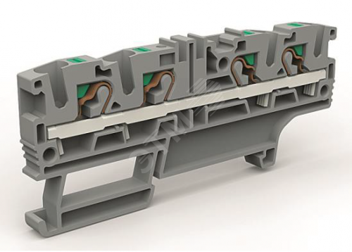 Фото №2 Проходная клемма 4 точки подключения на 4 кв.мм (ZEFC420GR)