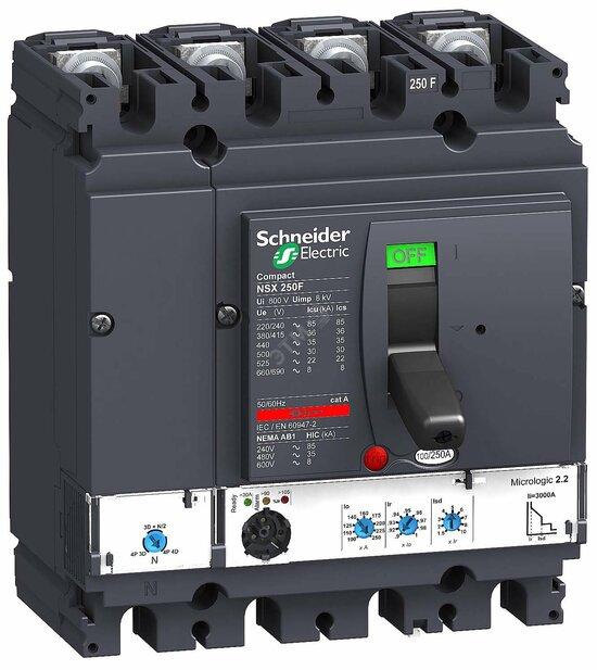 Фото №2 Выключатель автоматический NSX250N MICROLOGIC 2.2 250A 4P4D электронный расцепитель (LV431875)