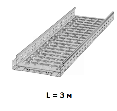 Фото №2 Лоток кабельный перфорированный 3 м CT-E-35-100 (1469300)