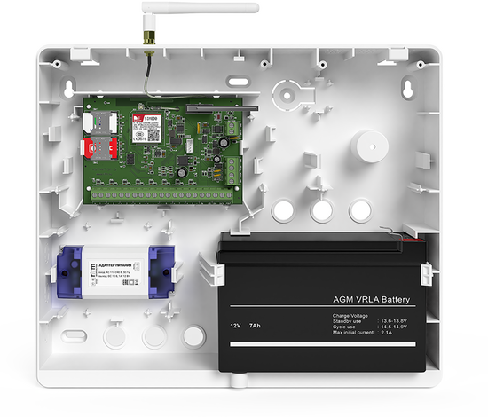 Фото №2 Прибор охранный Контакт GSM-5A v.2.1 с внешней антенной в корпусе под АКБ 7Ач (GSM 5A v.2 под7 Ач)