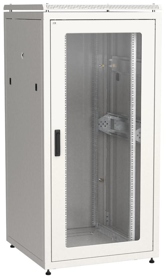 Фото №2 Шкаф сетевой 19' LINEA N 33U 800х800мм стеклянная передняя дверь задняя металлическая серый (LN35-33U88-GM)