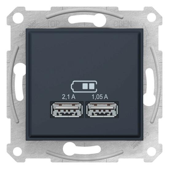 Фото №2 Sedna USB Розетка механизм 2x1,05А графит (SDN2710270)