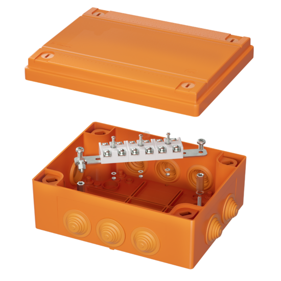 Фото №2 Коробка пластиковая FS с кабельными вводами и клеммниками IP55 240x190x90мм 6р 450V 20A 10мм.кв нержавеющий контакт (FSK41610)
