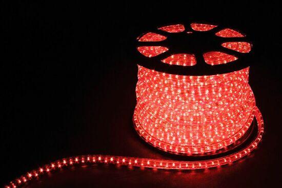 Фото №2 Дюралайт светодиодный LEDх36/м красный двухжильный кратно 2м бухта 100м (LED-R)