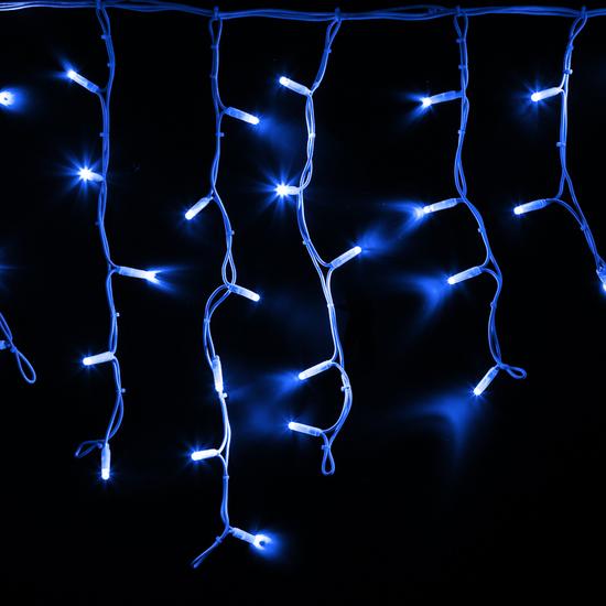 Фото №2 Гирлянда Айсикл (Бахрома) светодиодная 4,0х0,6 м, с эффектом мерцания, белый провод каучук, 230 В, диоды синие (etm255-353)