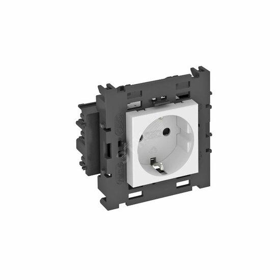 Фото №2 Розетка одинарная 0° Modul45connect с заземляющим контактом 250 В 16A (зеленый) (STD-D0C8 MZGN1)