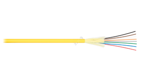 Фото №2 Кабель волоконно-оптический, 8 волокон, SM 9/125 OS2, внутр, распред, LSZH, желтый (NKL-F-008S2I-00C-YL)