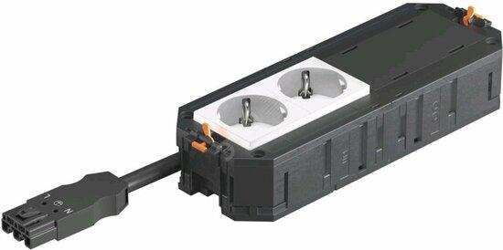 Фото №2 Рамка 4-модульная с розетками 2 белые, 2 заглушки 45х45 мм, 250 V, 16 A, 2P+E, штекер WINSTA MIDI (UTC4 W W2)