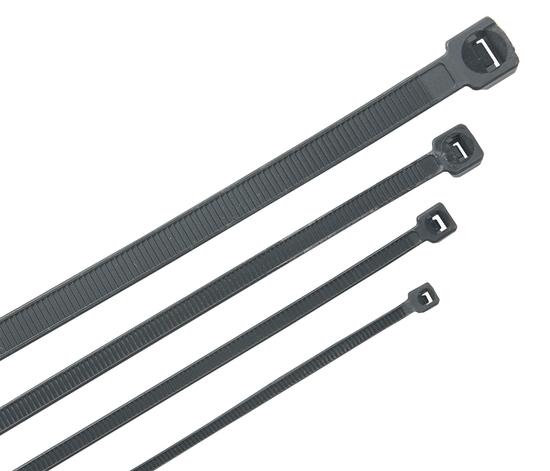Фото №2 Хомут-стяжка для кабеля 2.5х200мм нейлон черный (100шт) (HKB-W25-L200)