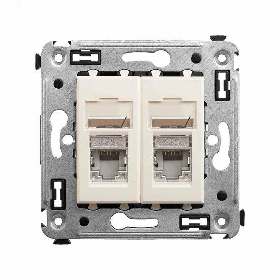 Фото №2 Avanti Розетка RJ-45 в стену, 5e двойная экранированная, ''Ванильная дымка'' (4405364)