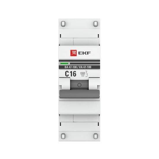 Фото №3 Выключатель автоматический однополюсный 16А C ВА47-100 10кА EKF PROxima (mcb47100-1-16C-pro)