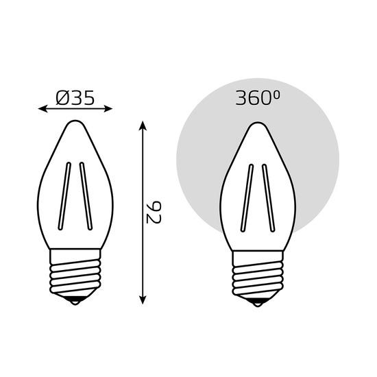 Фото №7 Лампа светодиодная LED 11Вт 810Лм 2700К теплая Е27 Свеча Filament Gauss (103802111)