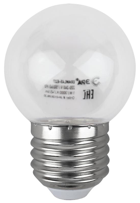 Фото №4 Лампа светодиодная для Белт-Лайт  диод. шар, прозр., 4SMD, 1W, E27 ERAWL45-E27 ЭРА LED P45-1W-Е27 ЭРА (Б0049572)