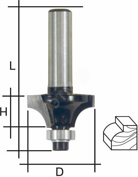 Фото №2 Фреза кромочная профильная c нижним подшипником, DxHxL = 25 х 11 х 51 мм (36671)