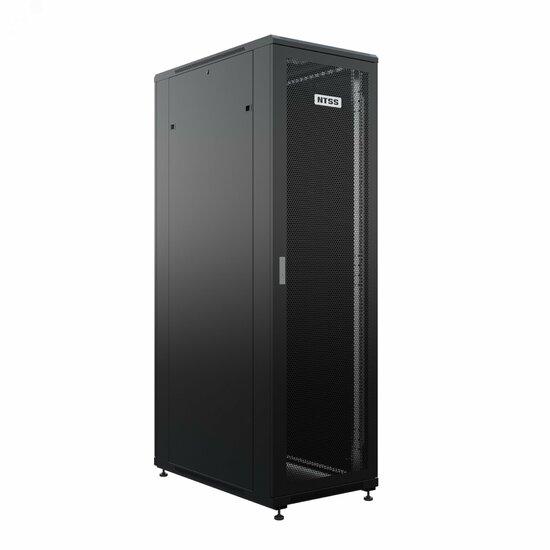 Фото №2 Шкаф напольный универсальный серверный NTSS R 22U 600х1000мм, 4 профиля 19, двери перфорированная и перфорированная, боковые стенки съемные, регулируемые опоры, разобранный, черный RAL 9005 (NTSS-R22U60100PD/PD-BL)