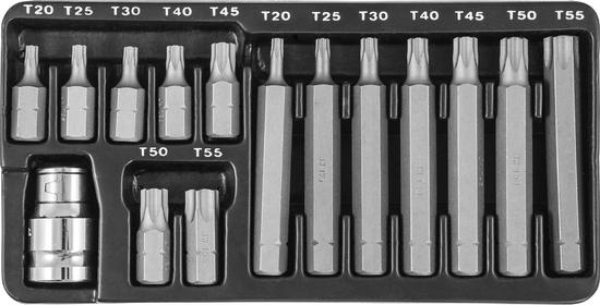 Фото №2 Набор вставок-бит 10 мм DR TORX® с переходниками, 15 предметов (S29H4215S)