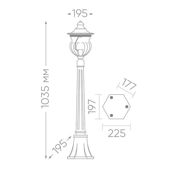 Фото №7 Светильник НТУ-60w столб Е27 IP44 коричневый (PL596)