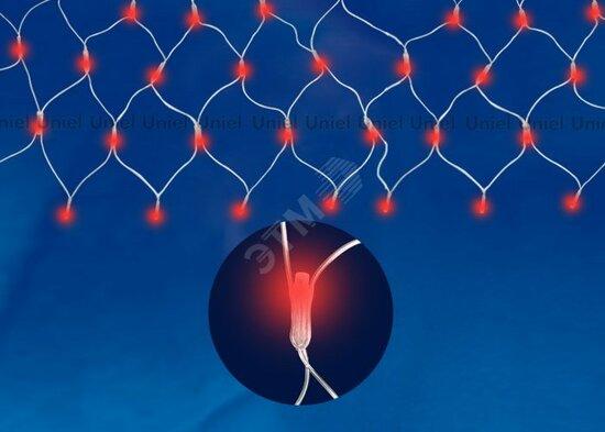 Фото №2 Сетка светодиодная с контроллером 240 светодиодов 2.5х2 м красная IP20 провод прозрачный ULD-N2520-240/DTA RED IP20 (07940)