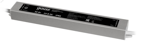 Фото №2 Блок питания (драйвер) для светодиодной ленты 30 Вт 24 В IP66 LED STRIP PS Gauss (202022030)