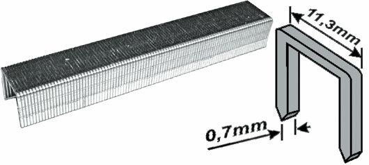Фото №2 Скобы для степлера закаленные 11.3 мм х 0.7 мм, (узкие тип 53) 8 мм, 1000 шт (31372М)