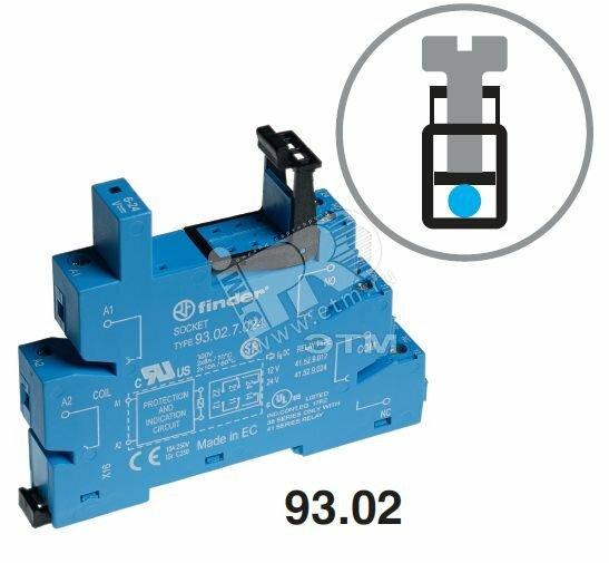 Фото №2 Розетка с винтовыми клеммами (с зажимной клетью)  для реле 41 серии, питание 125В АС/DC, в комплектепластиковая клипса, опции: LED (93.02.0.125)