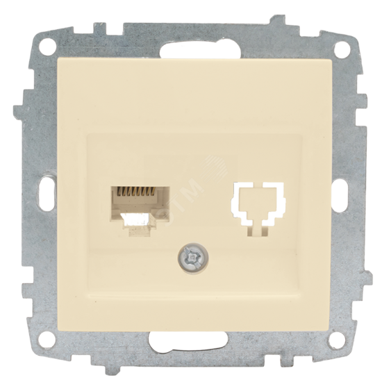 Фото №2 Механизм розетки Милан RJ-45 одноместной бежевый без рамки (EMK01-035-20)