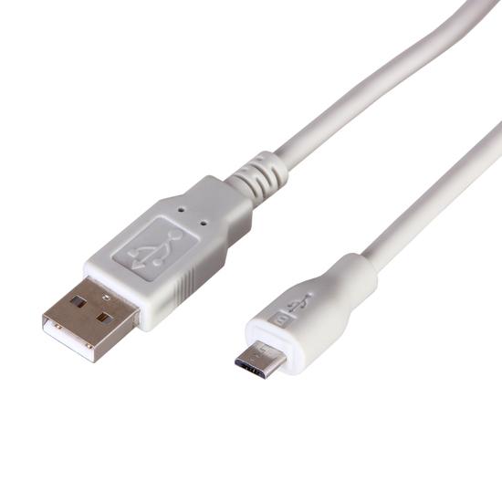 Фото №2 Кабель USB (шт. micro USB - шт. USB A) 3 метра, серый (etm18-1166)