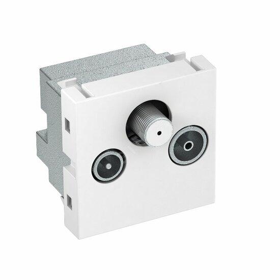 Фото №2 Антенная розетка TB+радио+спутник Modul45 45x45 мм (черный) (ANT-3SD SWGR1)