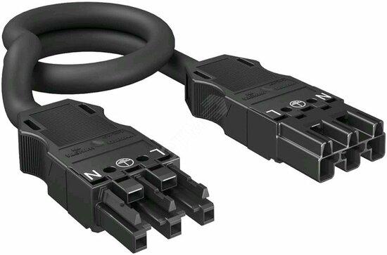 Фото №2 Кабель соединительный штекер-гнездо WINSTA MIDI длина 1 м (H05Z1Z1-F 3х2,5 мм2, L-PE-N, черный) (VL-WIN 3P2.5H1SW)